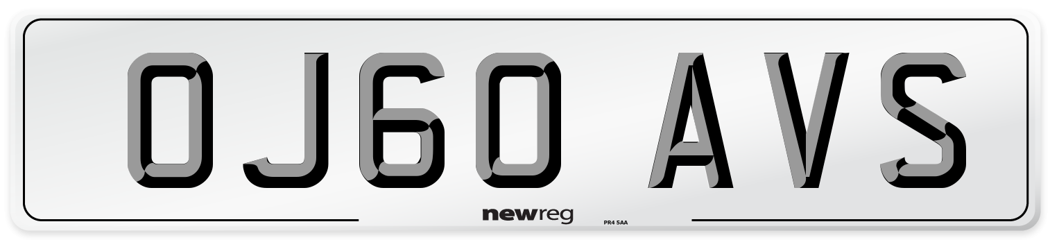 OJ60 AVS Number Plate from New Reg